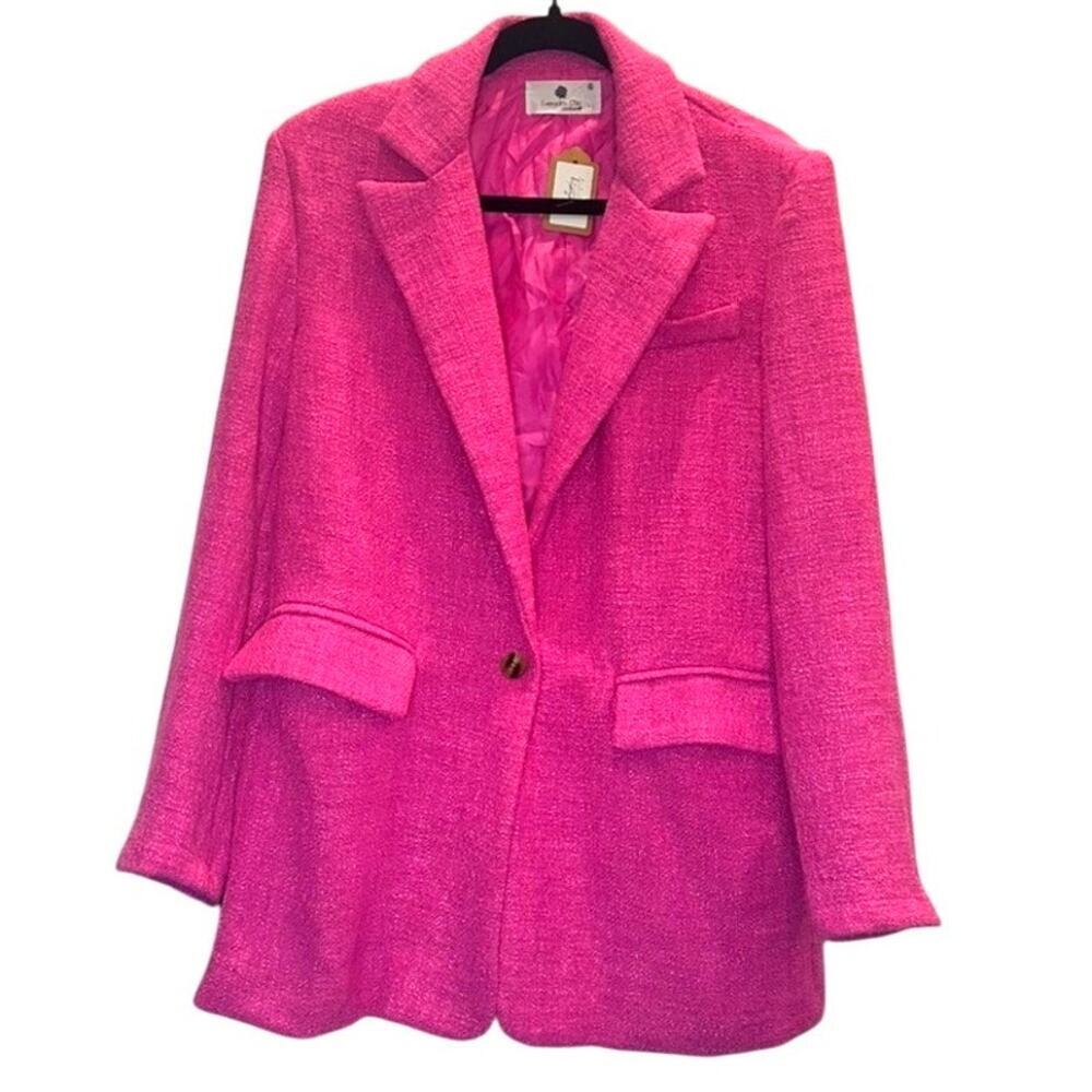 She + Sky – Textured Tweed Blazer (Sold by ECB) – Pink –  S